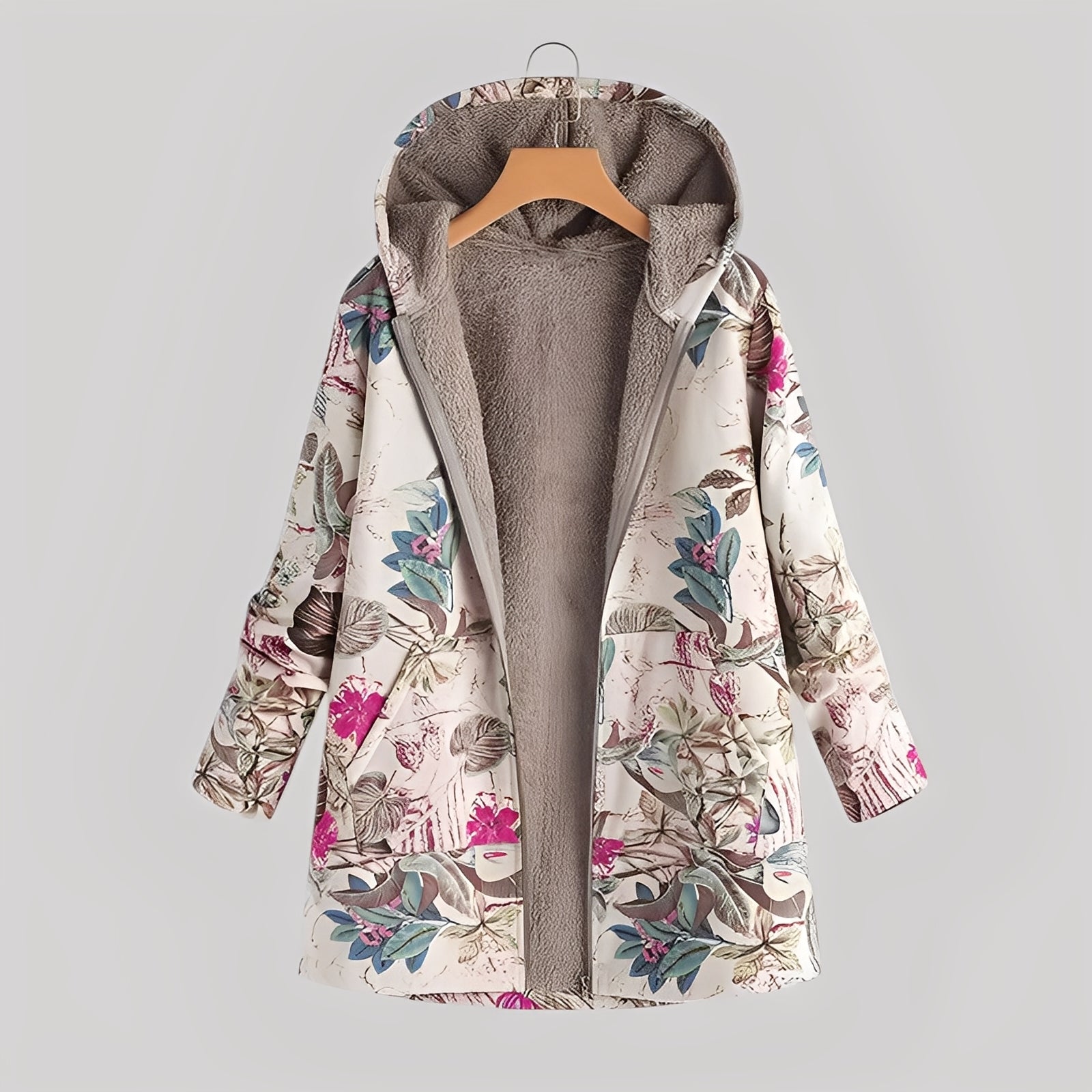 Flora - varm, mjukfodrad stickad parkas