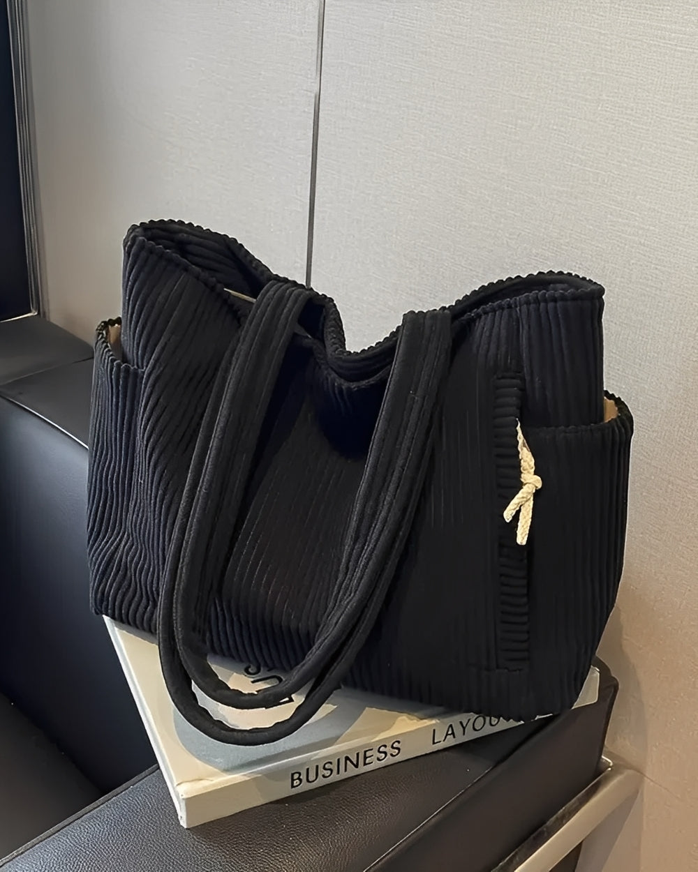 Tilda – ribbad shopper med snörning