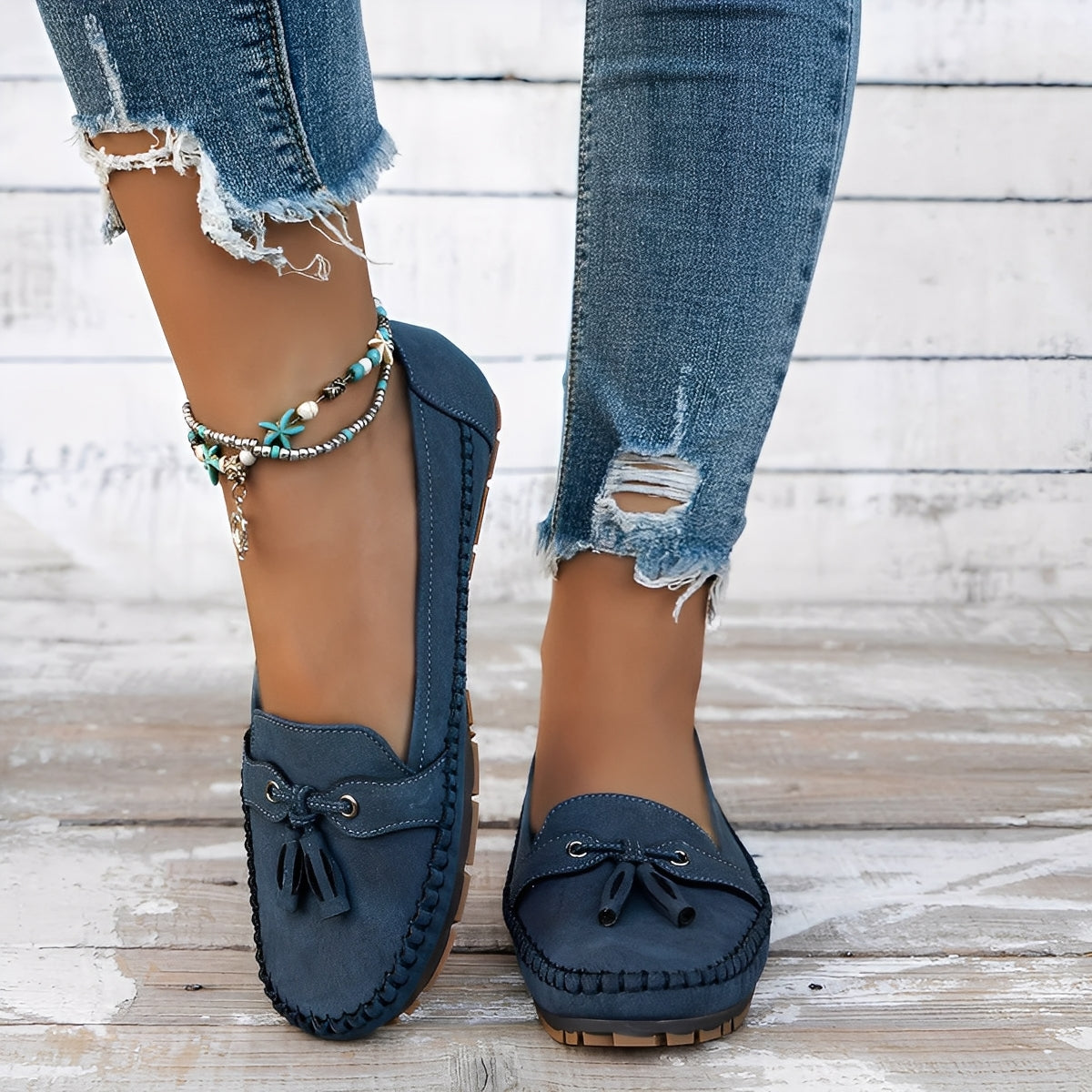 Nadine – klassiska loafers med tofs