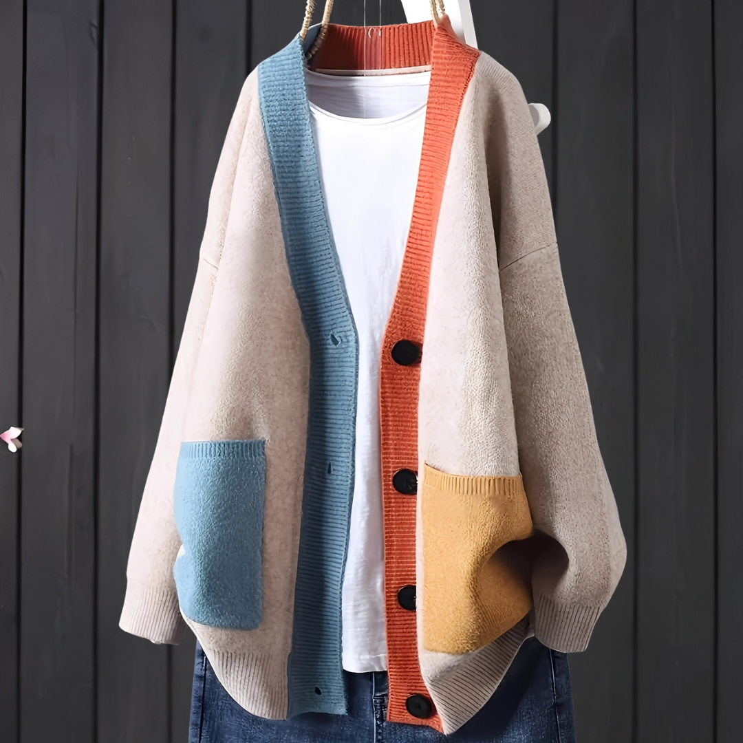 Sofia - avslappnad färgglad cardigan
