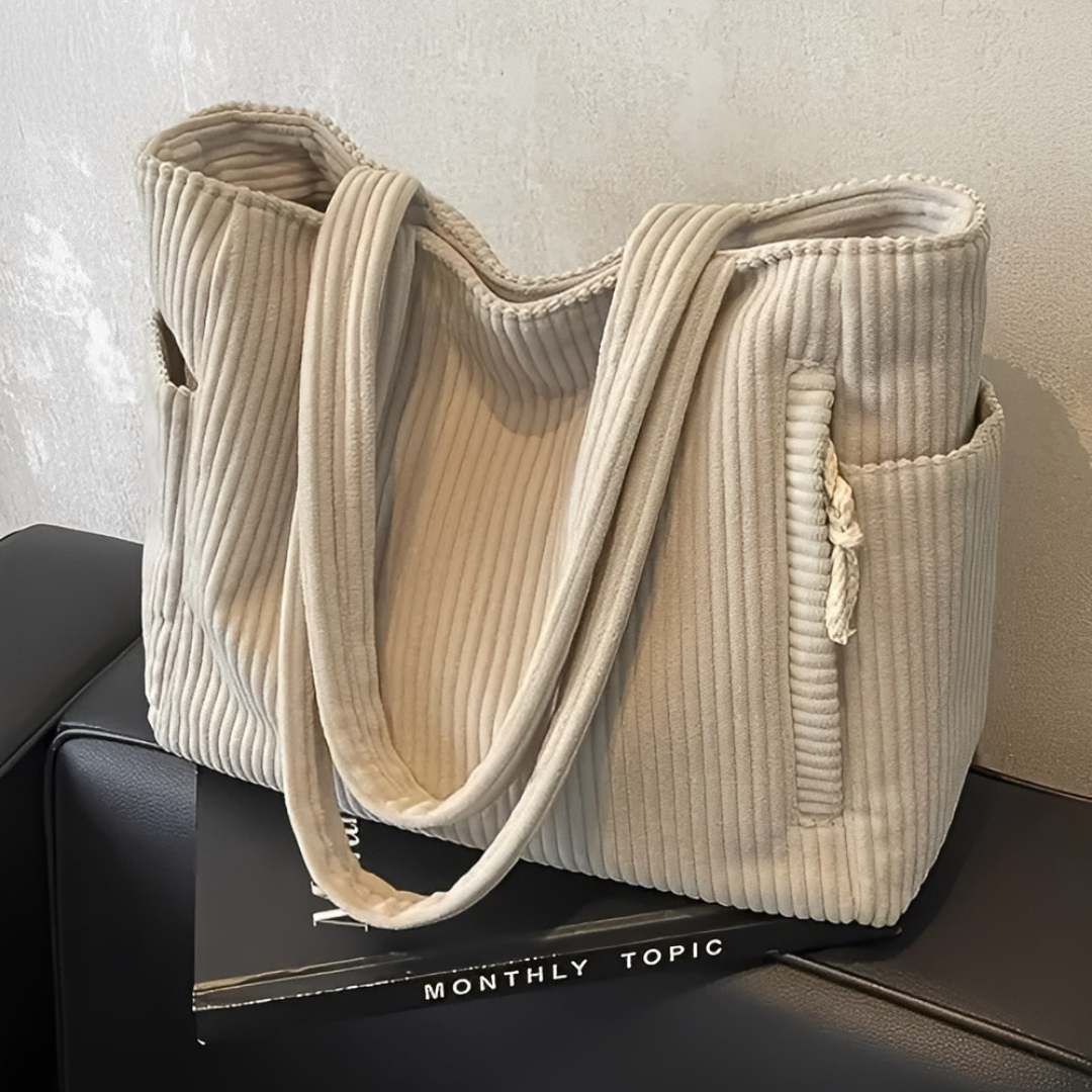 Tilda – ribbad shopper med snörning