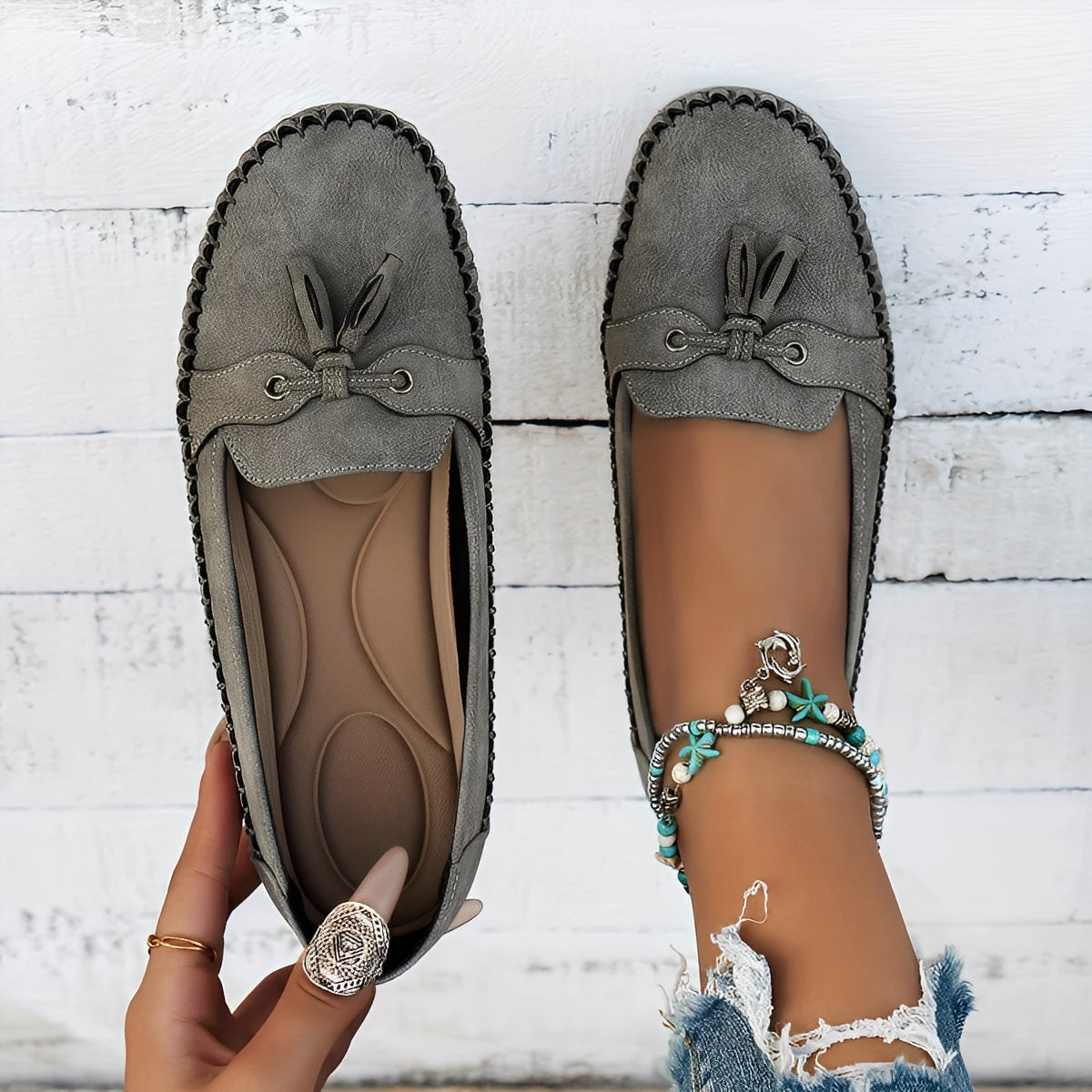 Nadine – klassiska loafers med tofs