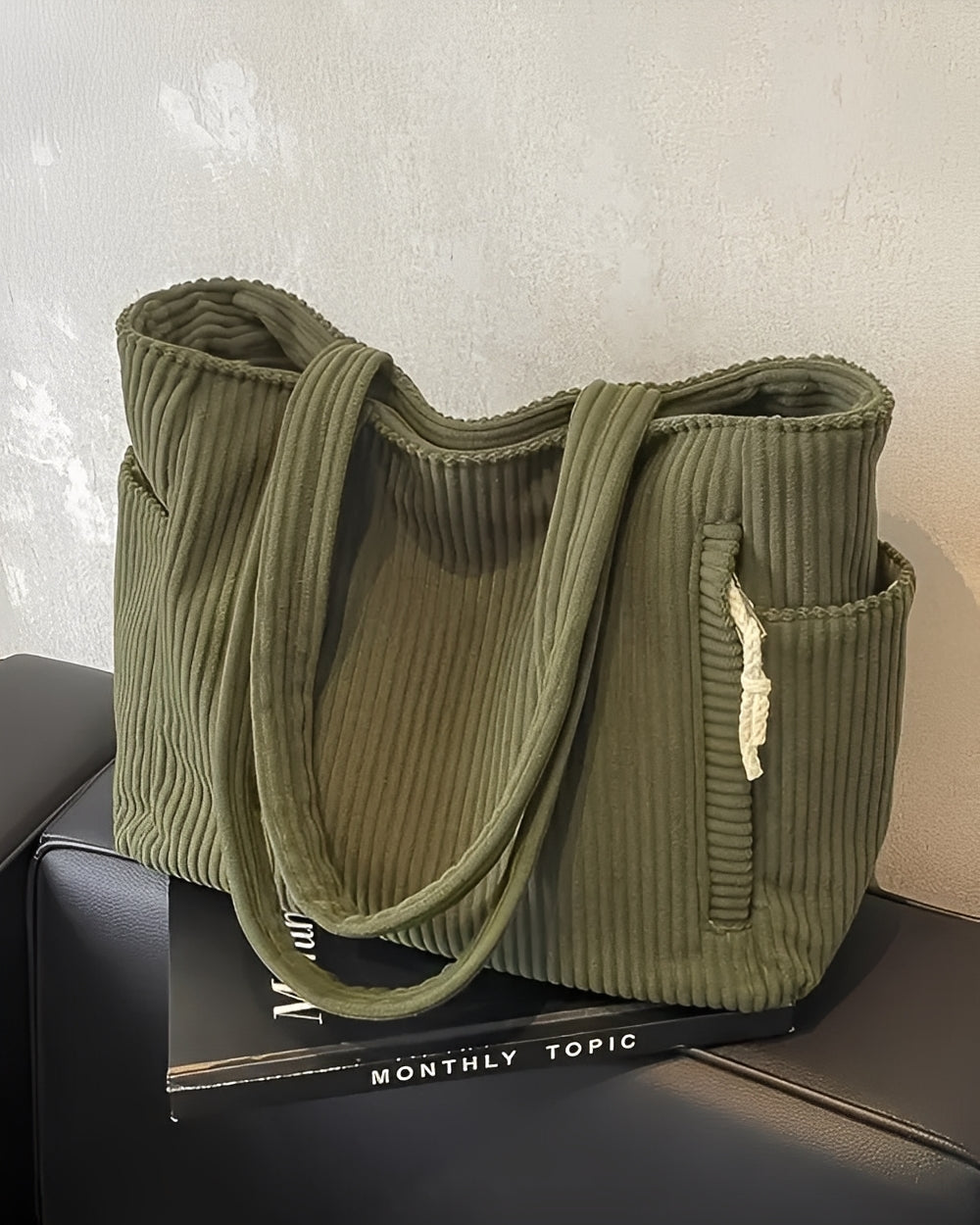 Tilda – ribbad shopper med snörning