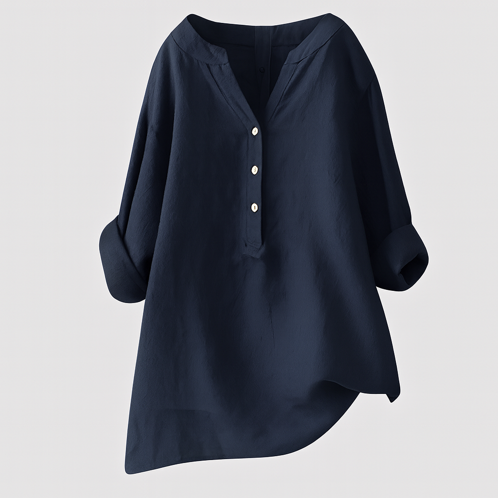 Freja - luftig och bekväm linneskjorta med knappar