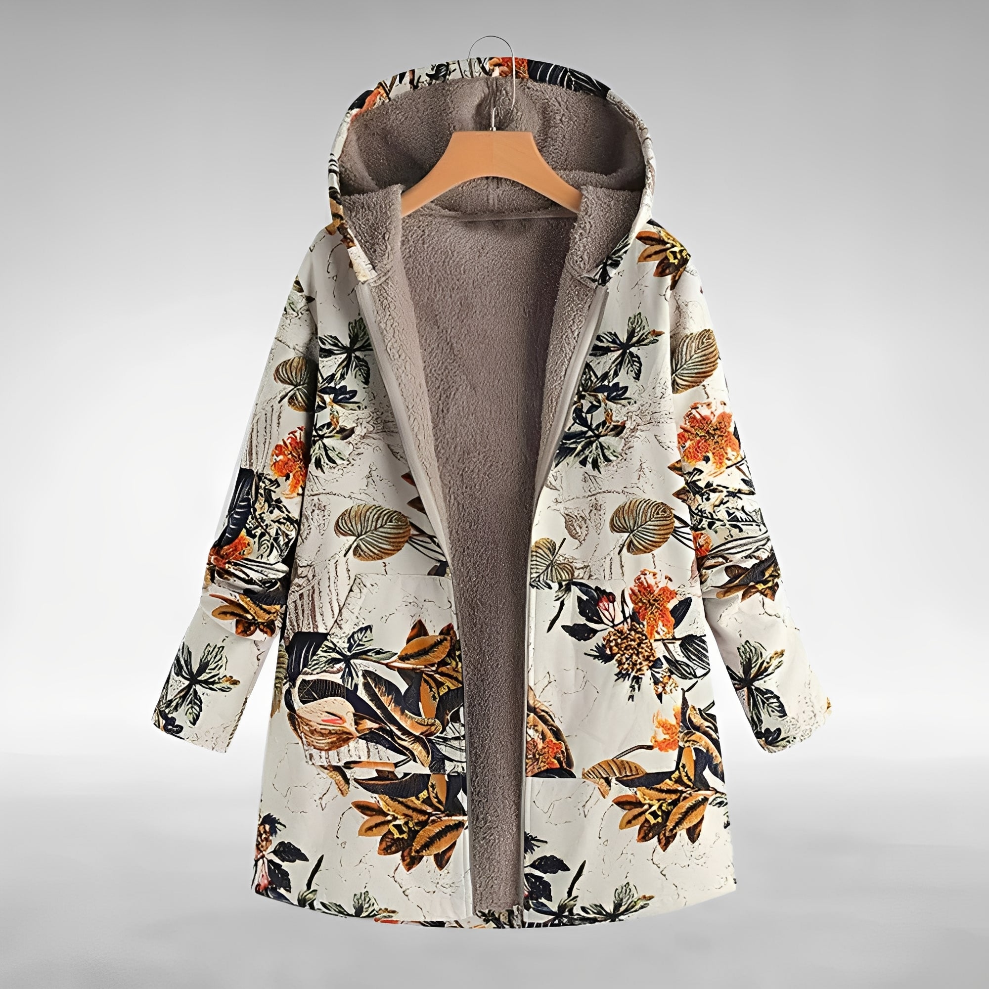 Astrid - stilfull blommig fleecejacka