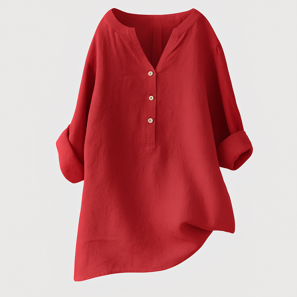 Freja - luftig och bekväm linneskjorta med knappar