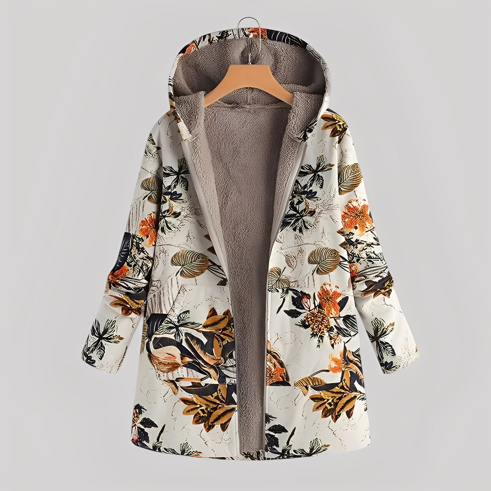 Flora - varm, mjukfodrad stickad parkas