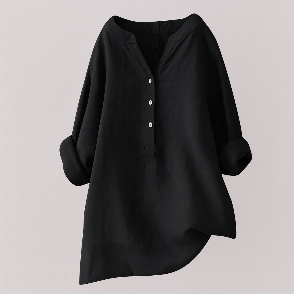 Freja - luftig och bekväm linneskjorta med knappar