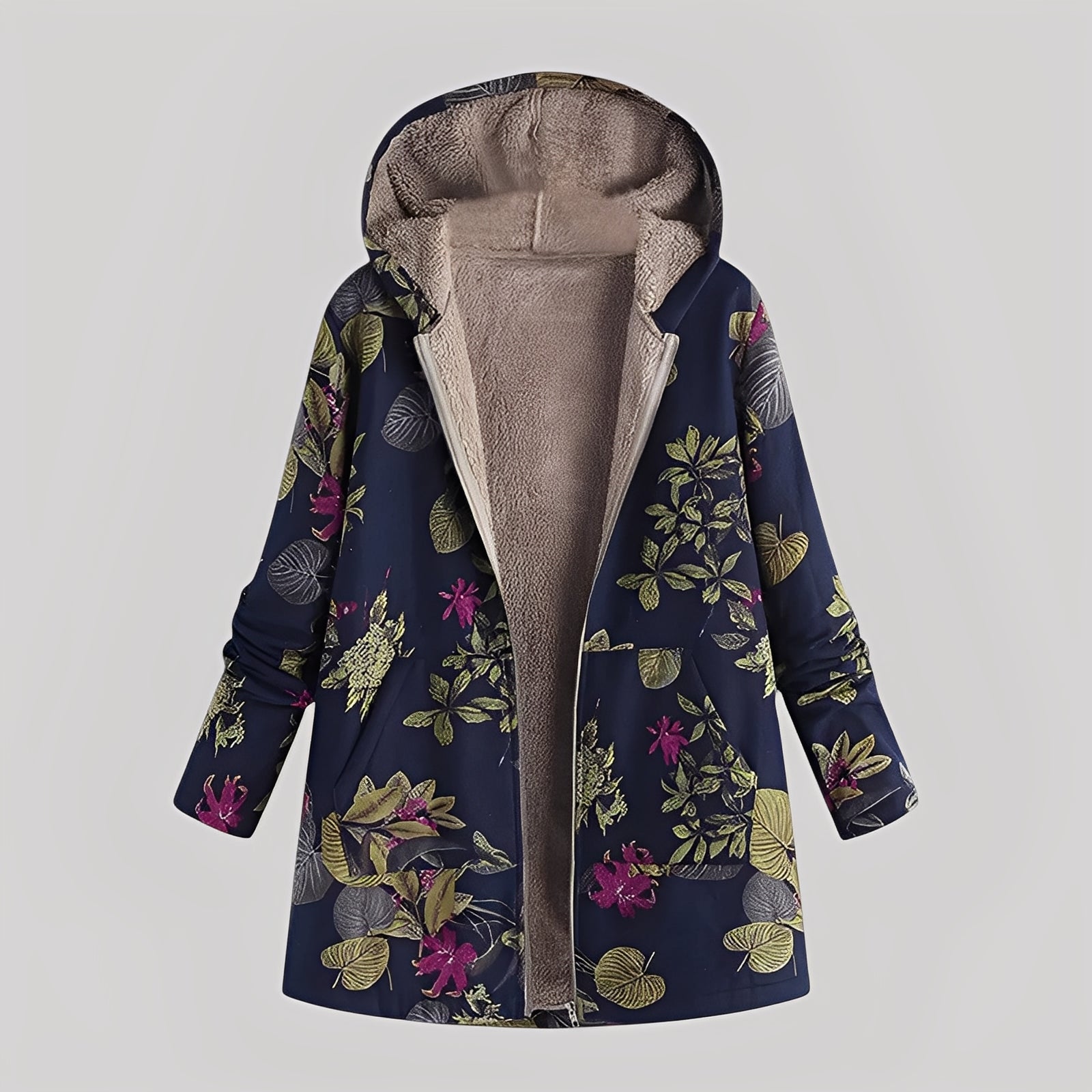 Flora - varm, mjukfodrad stickad parkas