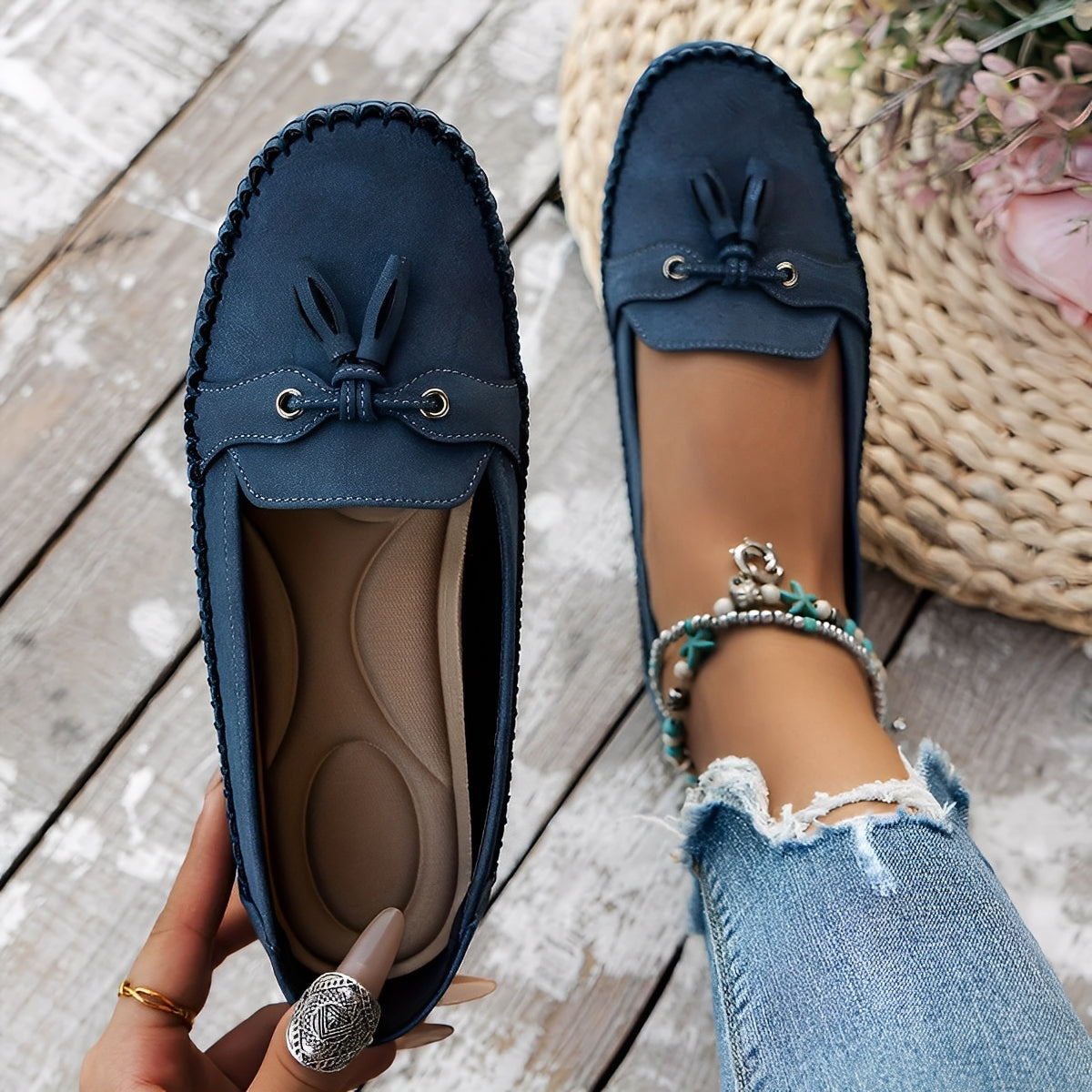 Nadine – klassiska loafers med tofs