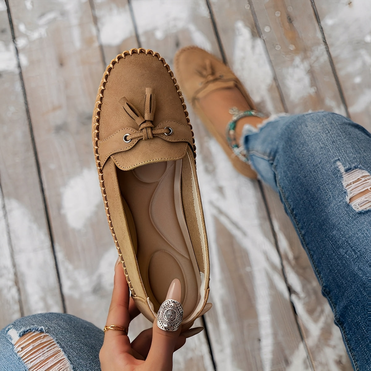 Nadine – klassiska loafers med tofs