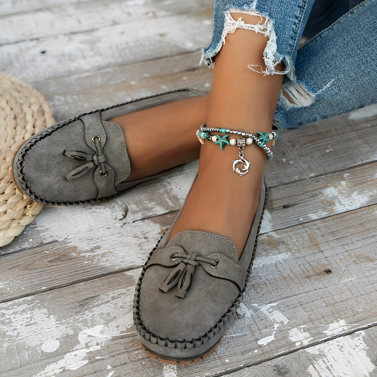 Nadine – klassiska loafers med tofs