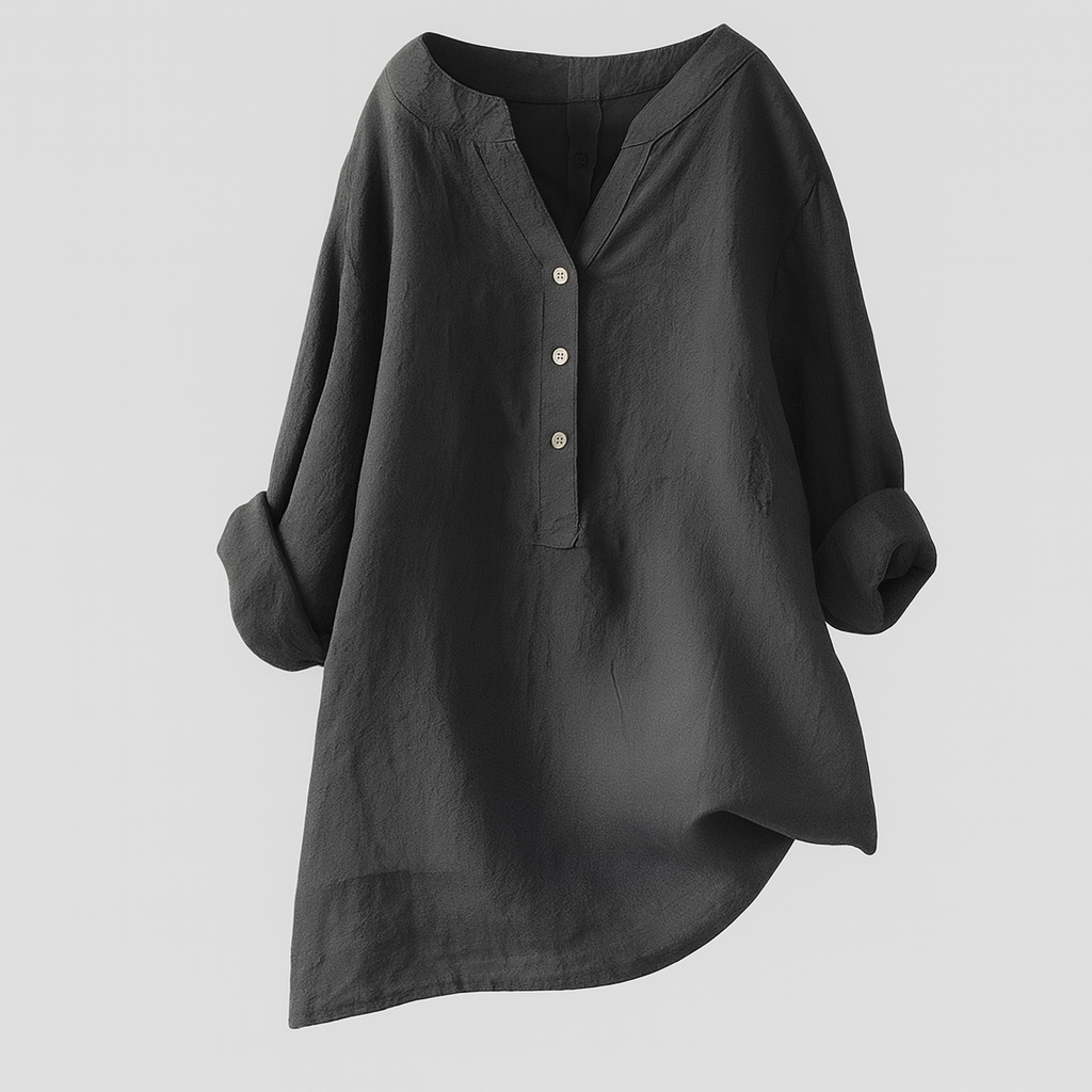 Freja - luftig och bekväm linneskjorta med knappar