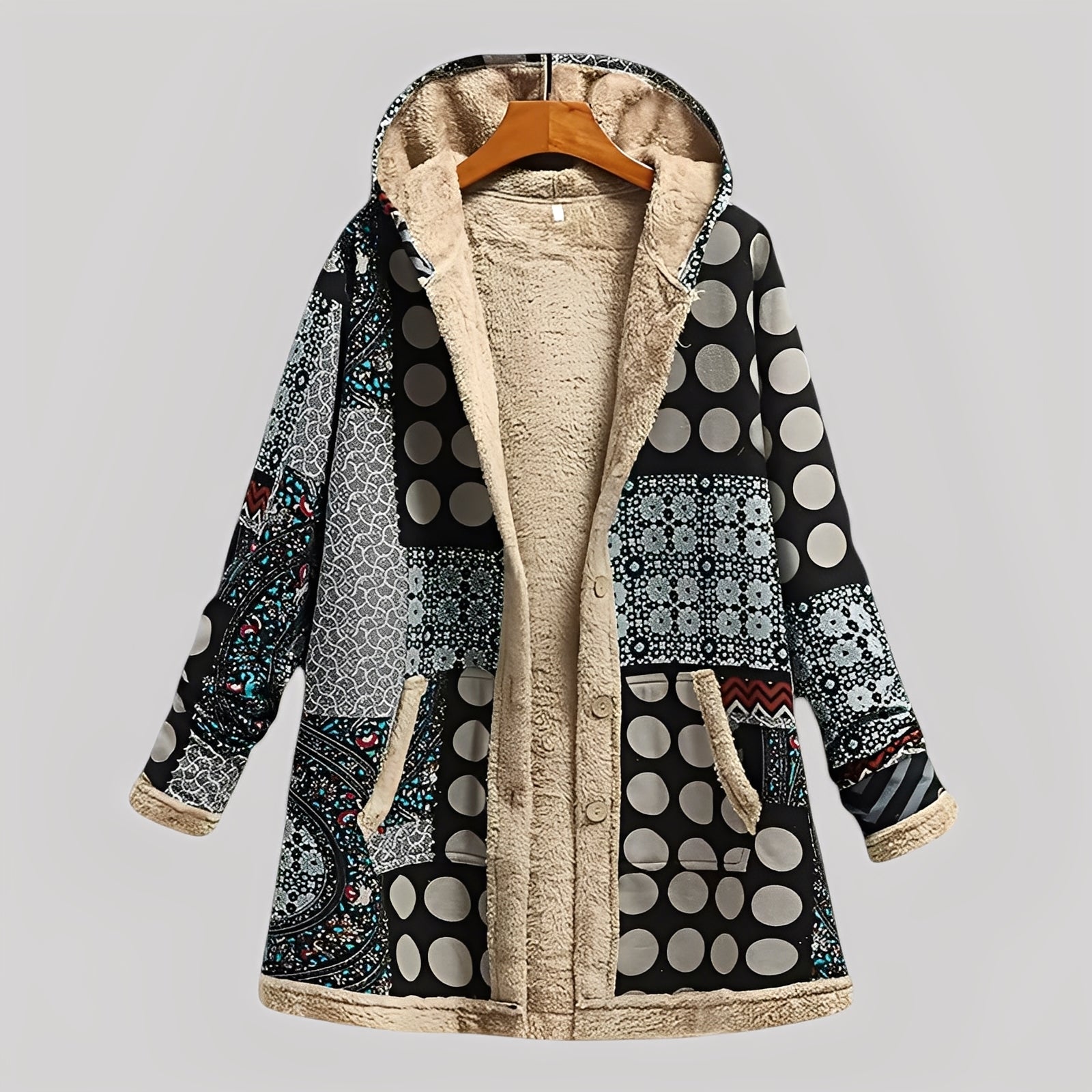 Flora - varm, mjukfodrad stickad parkas