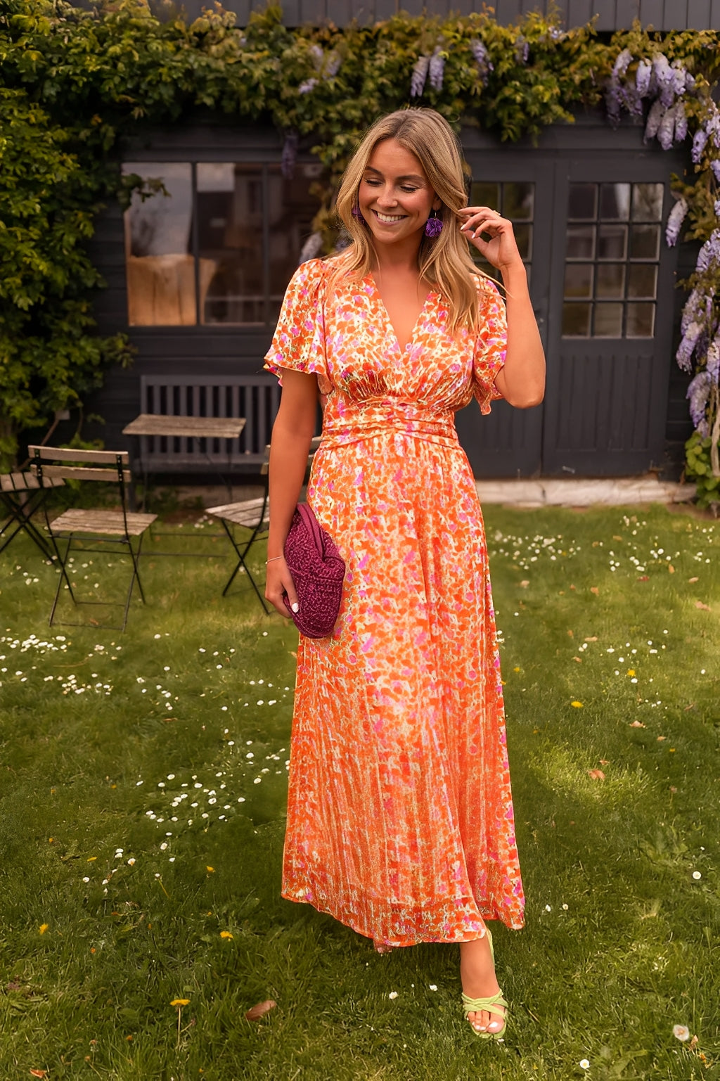 Marlene - blommig midiklänning