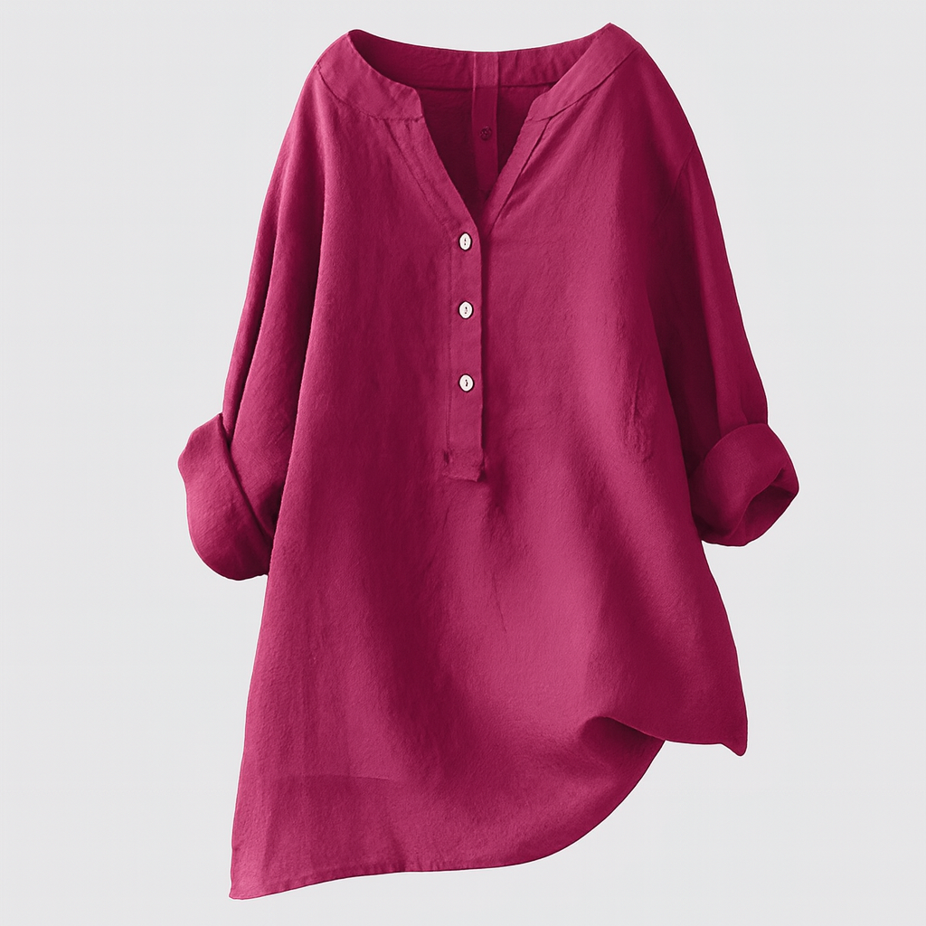 Freja - luftig och bekväm linneskjorta med knappar