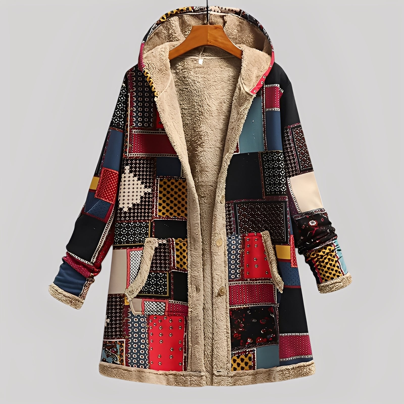 Flora - varm, mjukfodrad stickad parkas