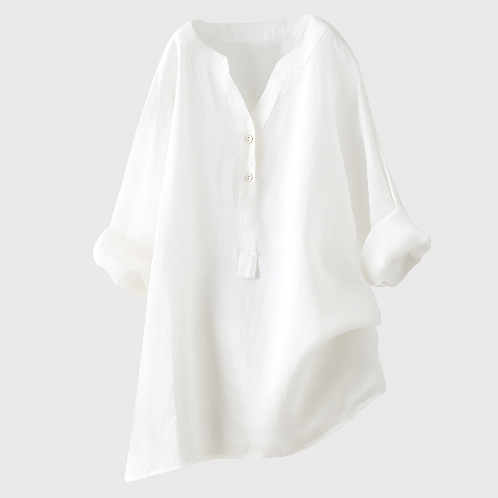 Freja - luftig och bekväm linneskjorta med knappar