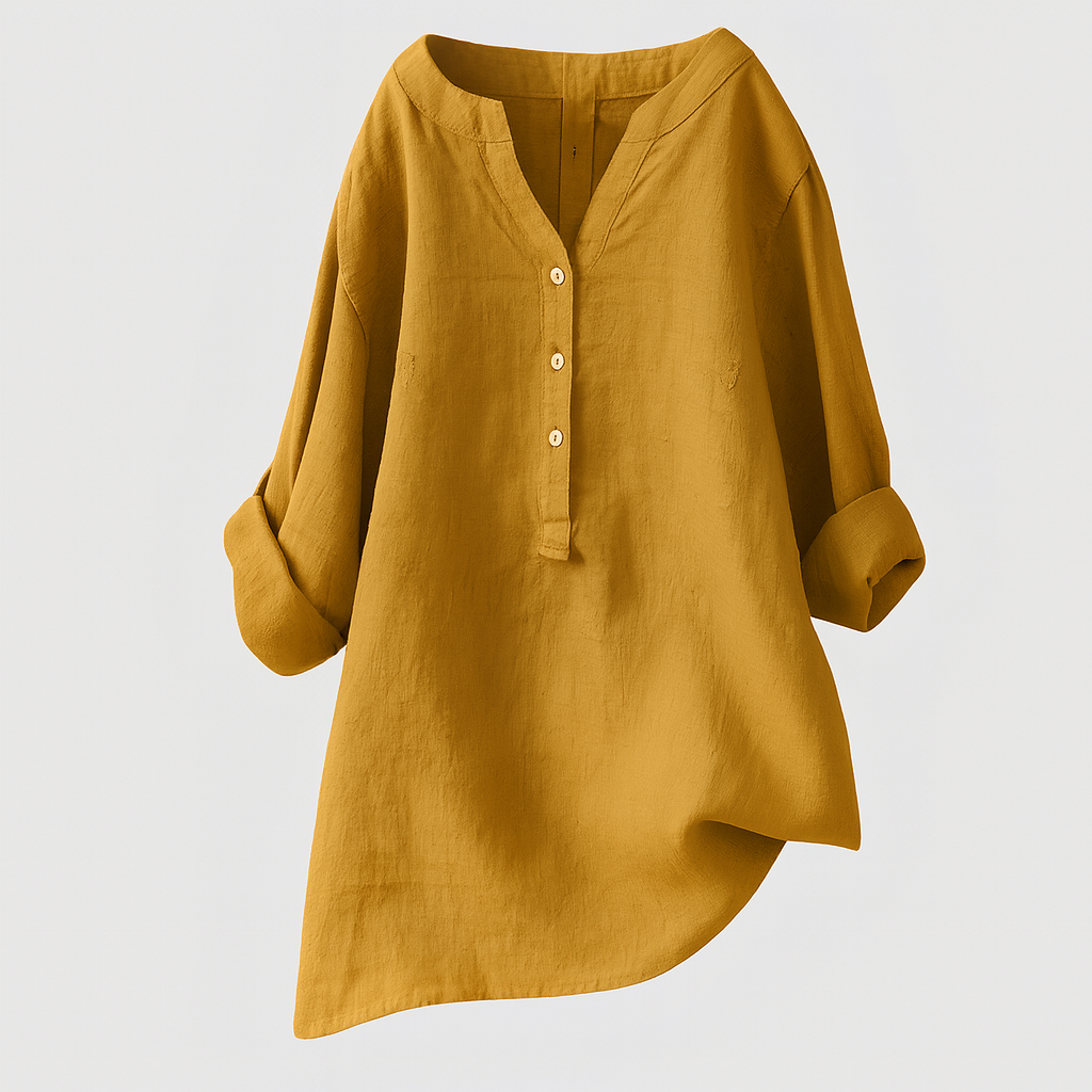 Freja - luftig och bekväm linneskjorta med knappar